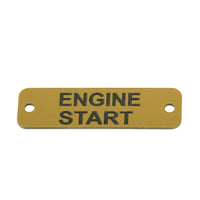 AG Engine Start Label (S) Gold with Black Engraving 75mm x 22mm