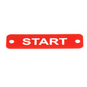 AG Engine Start Label (S) Red with White Engraving 75mm x 22mm JBL25R JBL25R