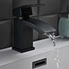 AG Descent Mini Mono Basin Mixer Tap with Push Waste in Matt Black
