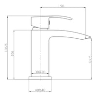 AG Descent Mini Mono Basin Mixer Tap with Push Waste in Matt Black