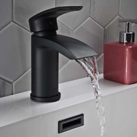 AG Belini Mono Basin Mixer Tap With Push Waste in Black