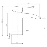 AG Belini Mono Basin Mixer Tap With Push Waste in Black