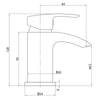 AG Belini Mini Mono Basin Mixer Tap in Black