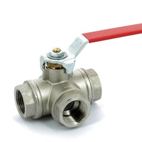 VETUS Nickel plated brass 3-way full bore ball valve G1/2"
