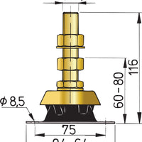 VETUS Flexible engine mounting type 25V (KSTEUN25V)