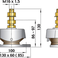 VETUS Flexible engine mounting for 3-cylinder marine diesel engines (KSTEUN40A)