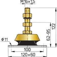 VETUS Flexible engine mounting type 50V (KSTEUN50V)