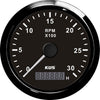 KUS Tachometer Gauge with Hourmeter (3000RPM / Black)