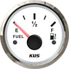 KUS Fuel Level Gauge with Stainless Bezel (White / US Resistance)