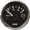 KUS Voltmeter Gauge with Stainless Steel Bezel (12V / Black)