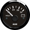 KUS Voltmeter Gauge with Black Stainless Steel Bezel (24V)