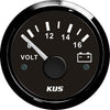 KUS Voltmeter Gauge with Black Stainless Steel Bezel (12V)