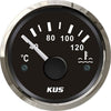 KUS Water Temperature Gauge with Stainless Bezel (120&deg;C / Black)