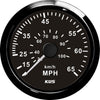 KUS Mechanical Speedometer Gauge 65MPH (Black Bezel & Dial)