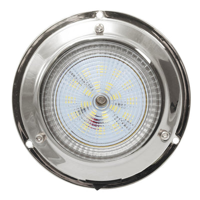 AAA 12V Stainless Steel LED Light 3'' Dome (106mm) - Cool White