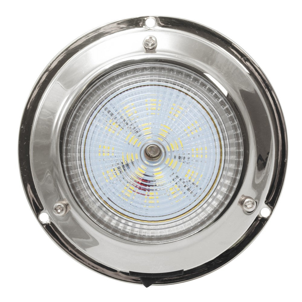 AAA 12V Stainless Steel LED Light 3'' Dome (106mm) - Cool White
