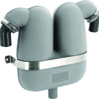 VETUS gas/water separator, 45mm rotating connections, 38mm drain