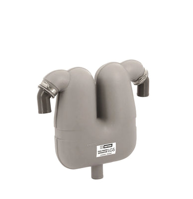 VETUS gas/water separator, 50mm rotating connections, 38mm drain