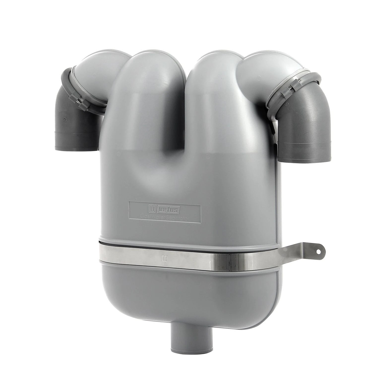 VETUS gas/water separator, 90mm rotating connections, 75mm drain