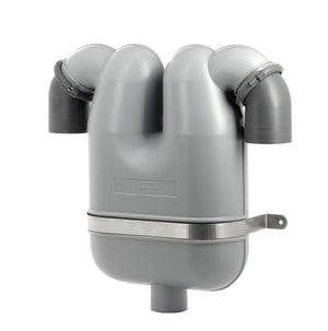VETUS gas/water separator, 90mm rotating connections, 75mm drain