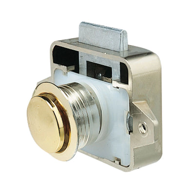 VETUS Plastic lock with brass plated push-button