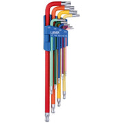 Laser Tools Colour Coded Star Key Set with Ball End 9-Piece (T10-T50) LT-7873 7873