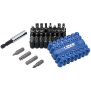 Laser Tools Power Bits Set of 33 JIS Phillips Flat PzDrive Hex & Star LT-8316 8316