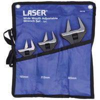 Laser Tools Wide Mouth Adjustable Wrench Set (3-Piece) LT-8676 8676