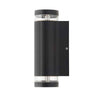 Helix LED GU10 Up/Down Wall Light with Ribbed Black Finish (2 Bulbs)