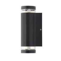 Helix LED GU10 Up/Down Wall Light with Ribbed Black Finish (2 Bulbs)
