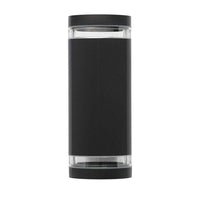 Helix LED GU10 Up/Down Wall Light with Ribbed Black Finish (2 Bulbs)