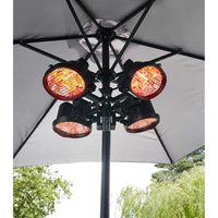 Ruby Parasol Heater with 4x 450W Ruby Halogen Lamps