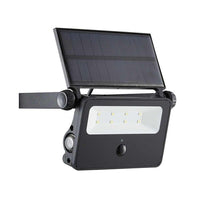 Solar Powered Security Floodlight with PIR Black (200lm / 2W)