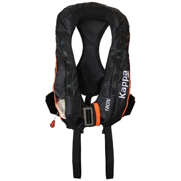 Kappa Inflatable Lifejacket Auto C/Straps Harness 180N ISO Adult Black