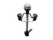 Folding Boat Navigation Light Tree in Stainless Steel  - Port, Starboard & All Round White LED