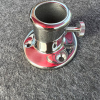 ANGLED STAINLESS STEEL SOCKET FOR FLAGSTAFF 25mm WITH SCREW LOCK