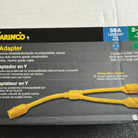 Y Adapter, 50A 125/250V Male To (2) 50A 125V Females
