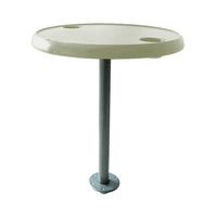 Island Deck Table with Leg, Round Ivory