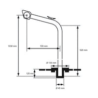 Stainless Steel Davits (Pair) – 120kg Load, 900mm Height