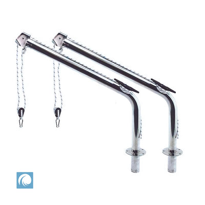 Stainless Steel Davits (Pair) – 120kg Load, 900mm Height