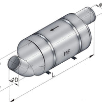 VETUS muffler type MF, 90mm, for high-performance craft (MF090)