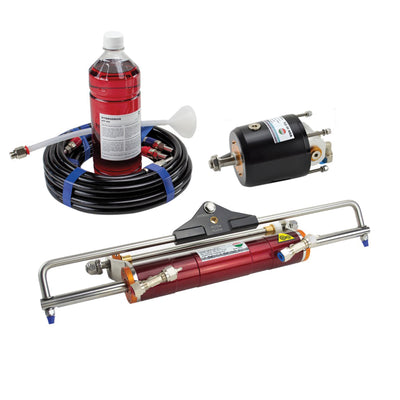 Hydrodrive MF350W plus Outboard Hydraulic Steering System Kit with fixed cylinder The Hydraulic Pump comes with Anti-Feedback Valve and Automatic Pilot Connection Port