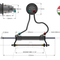 Hydrodrive MF75W Outboard Hydraulic system for engines up to 75 HP with fixed cylinder and BR72 Engine Arm