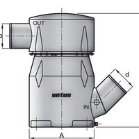 VETUS waterlock type MGL, inlet and outlet 8 inch/203 mm (MGL8458A)