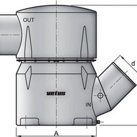 VETUS waterlock type MGS, inlet 5 inch-45°, outlet 6 inch (MGS5456A)