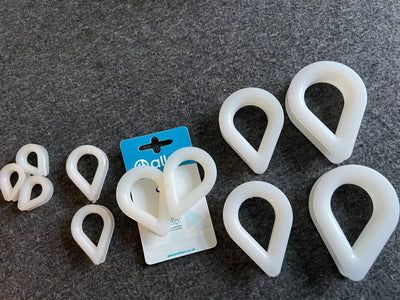 11 X NYLON THIMBLES - ROPE SPLICING LOOP REINFORCERS - VARIOUS DIFFERENT SIZES