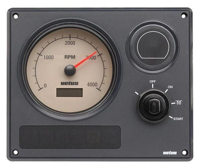 VETUS engine panel type MP21, 12V, with cream instruments.