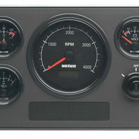 VETUS engine panel type MP34, 12V, with black instruments