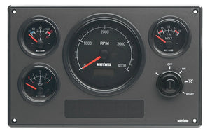 VETUS engine panel type MP34, 24V, with black instruments