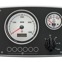 VETUS Stylish aluminium engine panel, with white gauges, 12V, (0-4,000rpm).